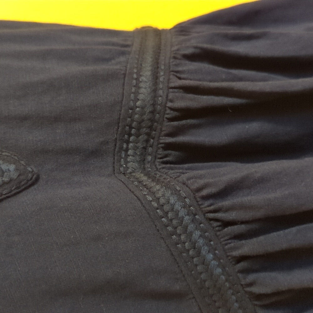 Boden Empire Detail Navy Ruffle Sleeve Jersey Dress Size 12 - Picture 6 of 10